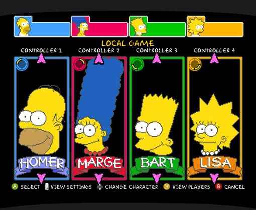 The Simpsons Arcade characters